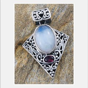 Artisan Crafted Rainbow Moonstone Pendant